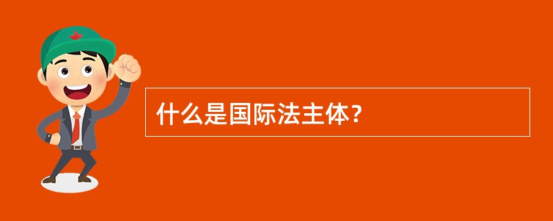 什么是国际法主体？