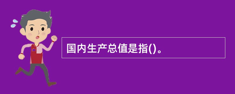 国内生产总值是指()。