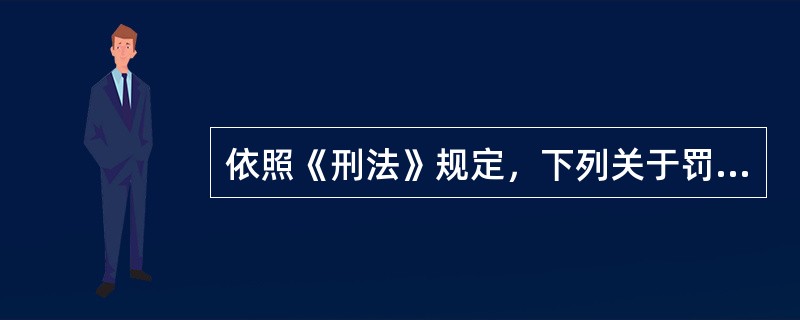 依照《刑法》规定，下列关于罚金刑的论述正确的是（）。