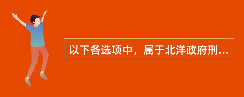 以下各选项中，属于北洋政府刑事特别法的是（）