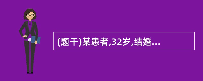 (题干)某患者,32岁,结婚6年不孕,输卵管碘油造影呈串珠状,子宫未见异常,既往