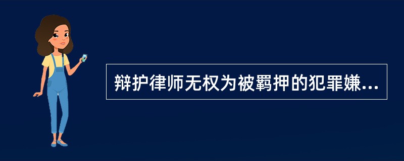 辩护律师无权为被羁押的犯罪嫌疑人申请取保候审。