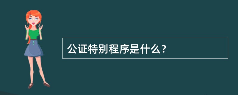 公证特别程序是什么？