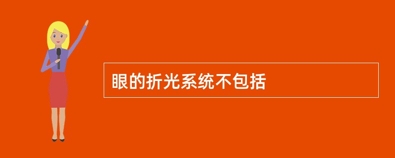 眼的折光系统不包括