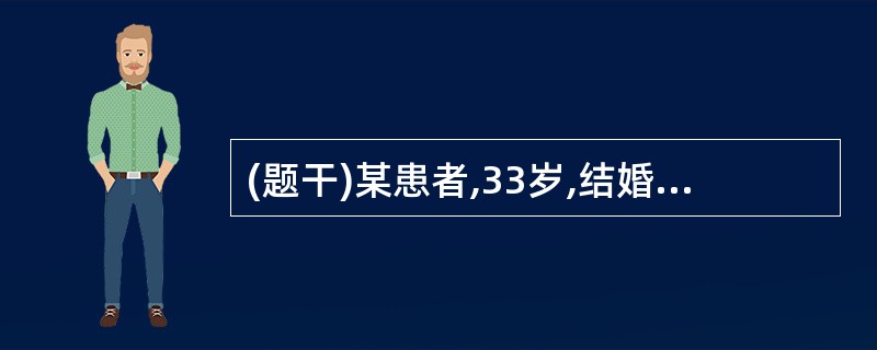 (题干)某患者,33岁,结婚6年不孕,月经量减少1年,妇科检查:子宫略小,活动受