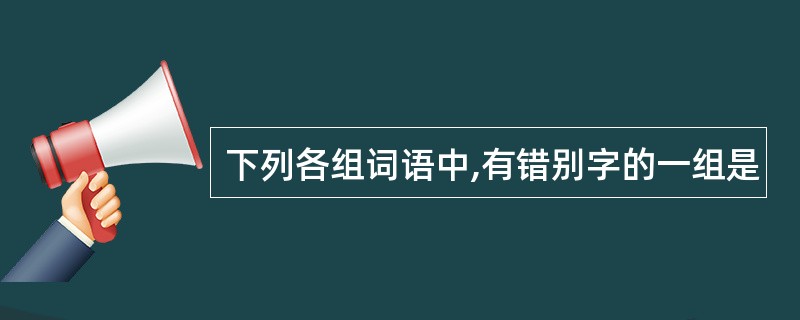 下列各组词语中,有错别字的一组是