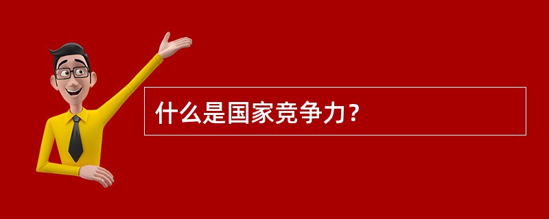 什么是国家竞争力？