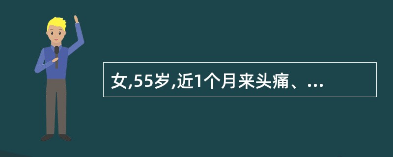 女,55岁,近1个月来头痛、乏力、早醒、坐立不安、常担心家人会出事,怀疑自己得了