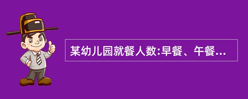 某幼儿园就餐人数:早餐、午餐各60名,晚餐50名,群体人日数为( )。