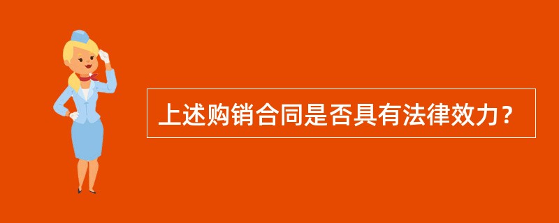 上述购销合同是否具有法律效力？