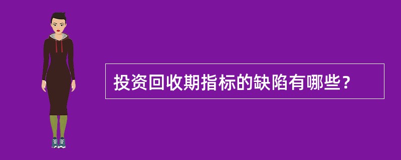 投资回收期指标的缺陷有哪些？