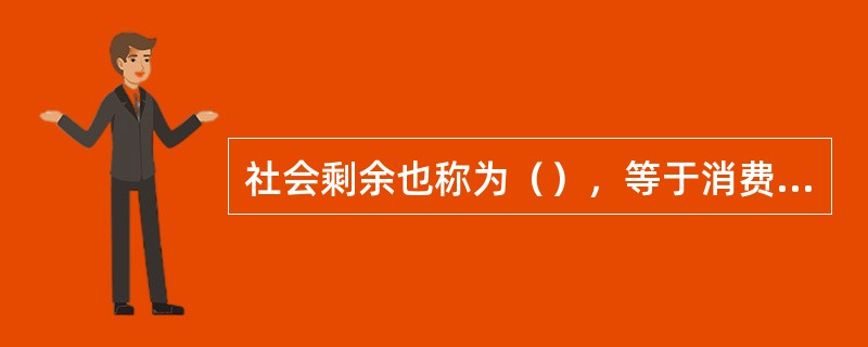 社会剩余也称为（），等于消费者剩余与生产者剩余之和。