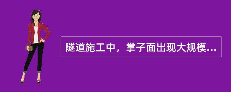 隧道施工中，掌子面出现大规模塌方的可能前兆主要有（）。