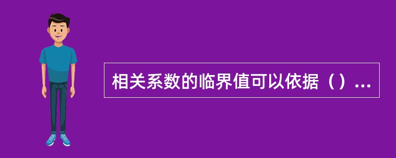 相关系数的临界值可以依据（）在表中查出。