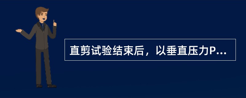 直剪试验结束后，以垂直压力P为横坐标，抗剪强度s为纵坐标绘制坐标图后，并连直线在纵坐标上的截距为（）。