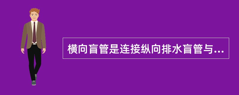 横向盲管是连接纵向排水盲管与中央排水管的排水通道。（ ）