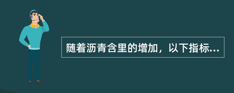 随着沥青含里的增加，以下指标逐渐减小的是()。