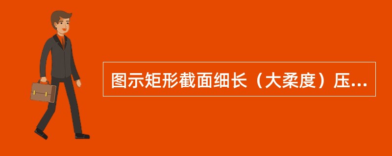 图示矩形截面细长（大柔度）压杆，弹性模量为E。该压杆的临界载荷<img border="0" style="width: 23px; height: 24px;&q