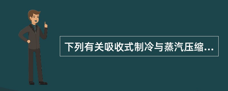 下列有关吸收式制冷与蒸汽压缩式的比较，说法错误的是哪一项？（）