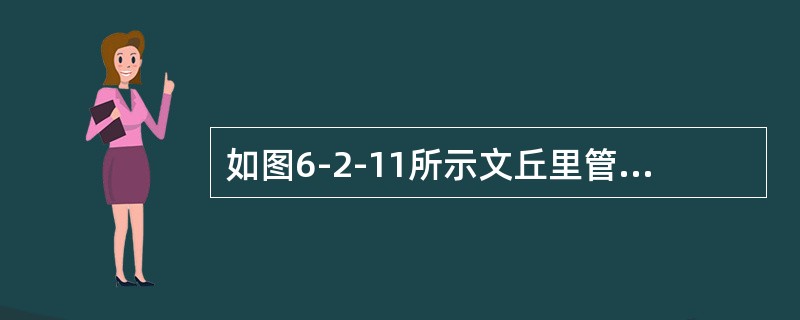 如图6-2-11所示文丘里管，已知管道直径d1＝100mm，喉道直径d2＝50mm，文丘里流量计流量系数μ＝0.94，水银差压计读数hp＝25cm，则管道通过的水流流量Q＝（　　）m3/s。<b