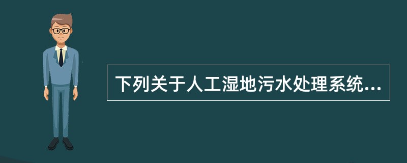 下列关于人工湿地污水处理系统设计的叙述中，哪几项正确？（）