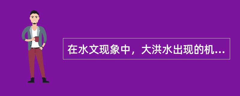 在水文现象中，大洪水出现的机会比中小洪水出现机会小，其频率密度曲线为（　　）。