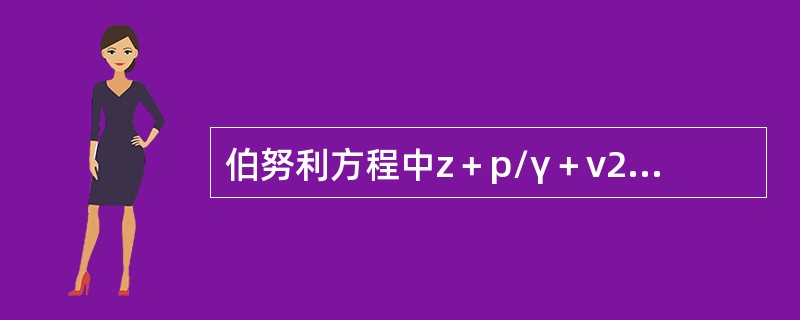 伯努利方程中z＋p/γ＋ν2/（2g）表示（　　）。[2007年真题]