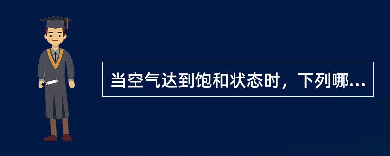 当空气达到饱和状态时，下列哪一项是错误的？（）