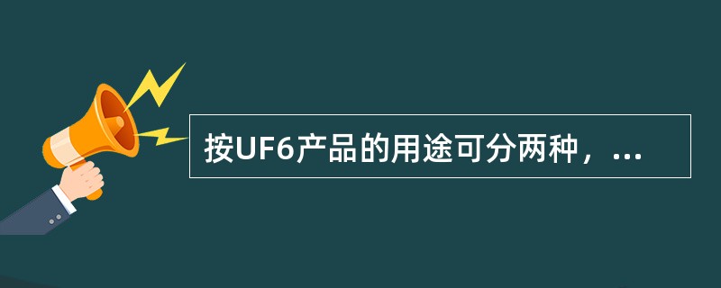 按UF6产品的用途可分两种，一则用于生产UF6(称为“级联品位”），强调（）。