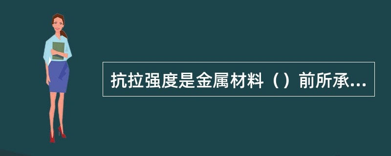 抗拉强度是金属材料（）前所承受的最大应力，故又称强度极限。