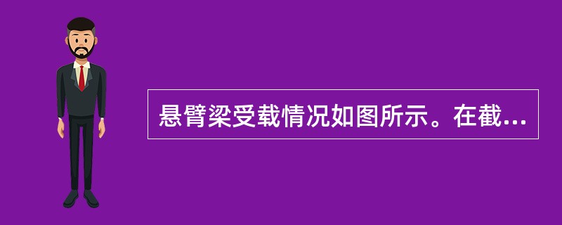 悬臂梁受载情况如图所示。在截面C上（　　）。<br /><img border="0" style="width: 376px; height: 154