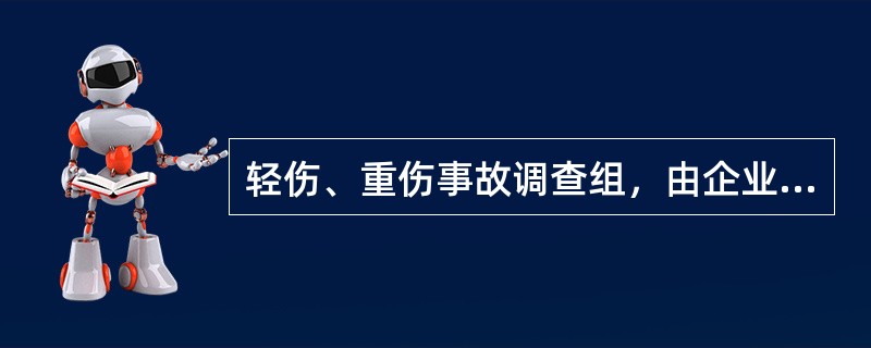 轻伤、重伤事故调查组，由企业负责人或其指定人员组织生产、（　　）等部门及工会组成。