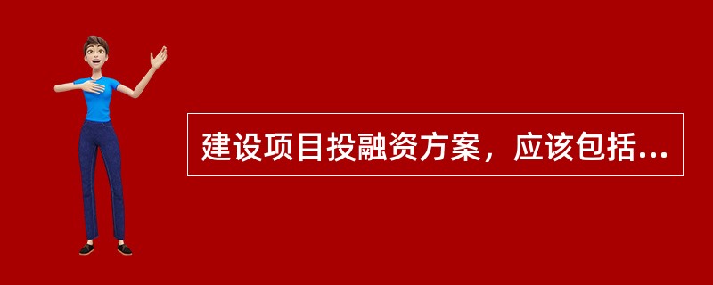 建设项目投融资方案，应该包括融资策略和融资计划，具体内容应包括（　　）等。