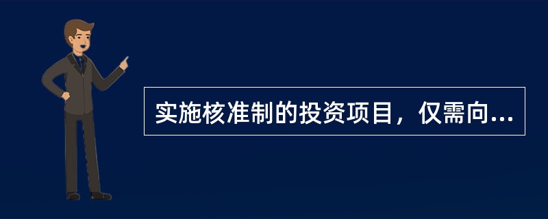 实施核准制的投资项目，仅需向政府提交（　　）。