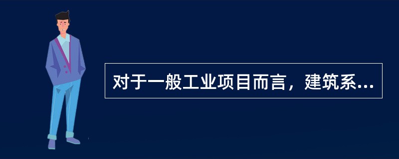 对于一般工业项目而言，建筑系数应不低于（　　）。