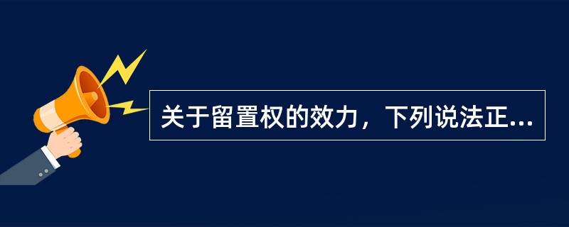 关于留置权的效力，下列说法正确的有（　）。