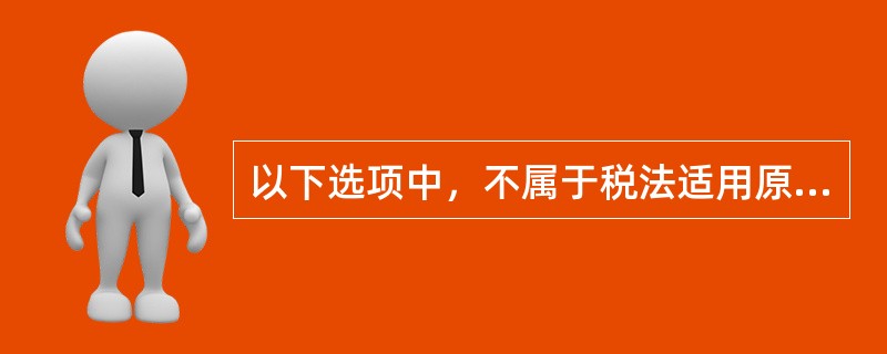 以下选项中，不属于税法适用原则的是（　）。