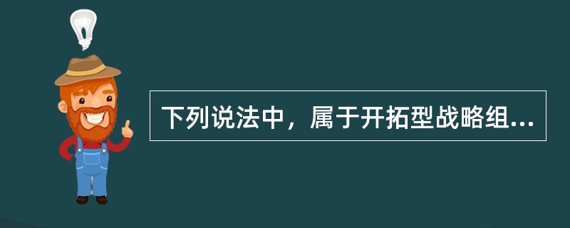 下列说法中，属于开拓型战略组织特点的有（　　）。