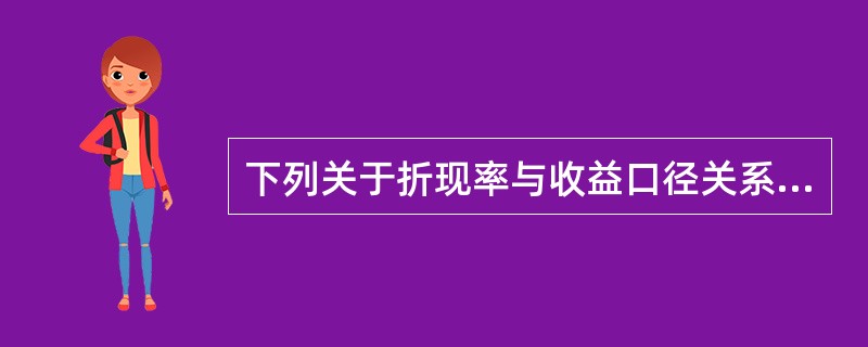 下列关于折现率与收益口径关系的说法中，正确的有（　　）。