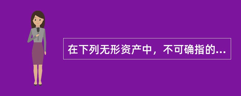 在下列无形资产中，不可确指的无形资产是（）。</p>