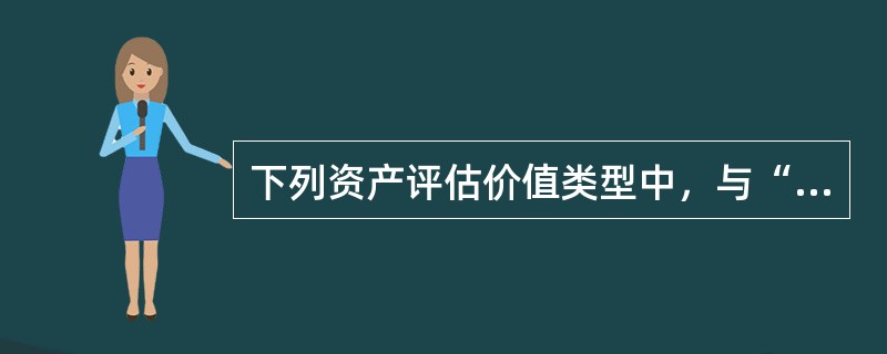 下列资产评估价值类型中，与“退出价格”相匹配的价值类型是（　　）。