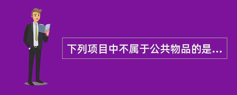 下列项目中不属于公共物品的是：</p>