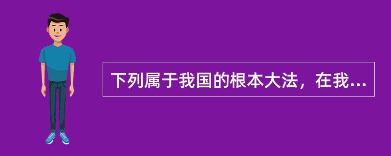 下列属于我国的根本大法，在我国法律体系中具有最高的法律效力的是：