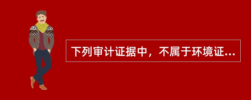 下列审计证据中，不属于环境证据的是：</p>