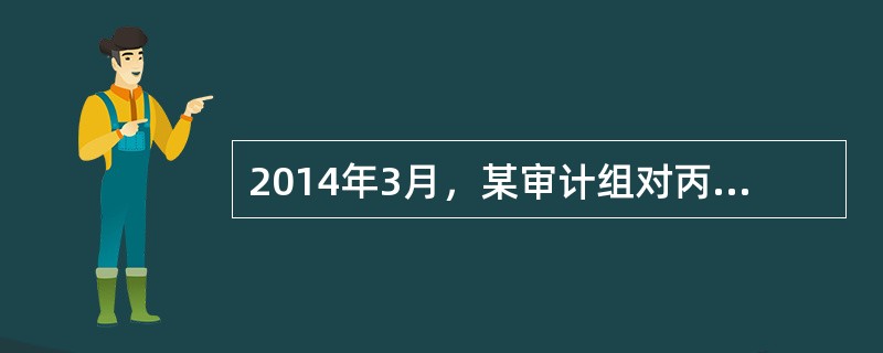 2014年3月，某审计组对丙公司2013年度财务收支进行了审计。有关固定资产审计的情况和资料如下：<o:p></o:p></p><p class="