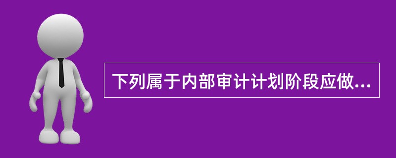 下列属于内部审计计划阶段应做的工作有（　）。