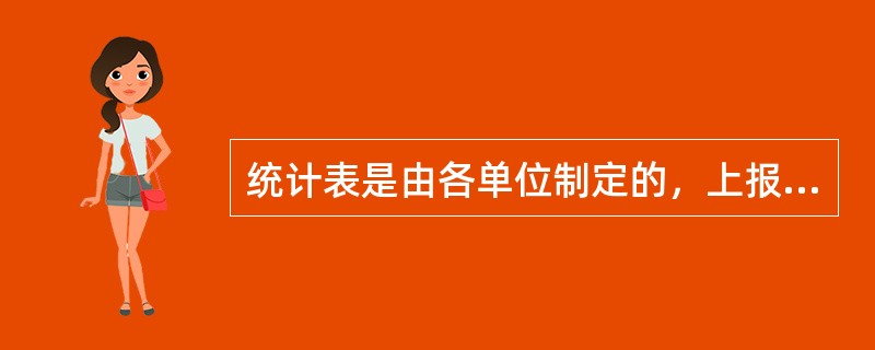 统计表是由各单位制定的，上报给统计部门的专门报表。（）[2013年中级真题]