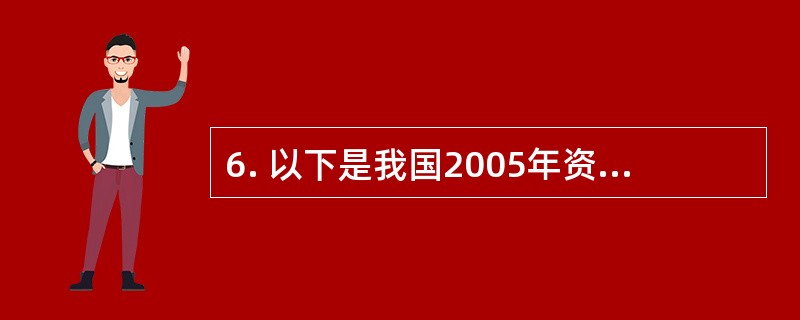 6. 以下是我国2005年资金流量表（实物交易）部分资料，请根据这些资料对反映该年宏观经济运行的一些重要指标进行计算和分析，回答有关问题。<br />我国2005年资金流量表（实物交易）