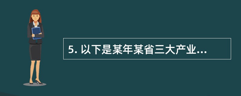 5. 以下是某年某省三大产业投入产出简表<br />投入产出表<br />单位：亿元<br /><!--[if gte vml 1]><v:sha