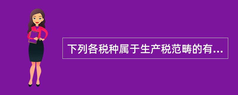 下列各税种属于生产税范畴的有（　　）。[2009年中级真题]